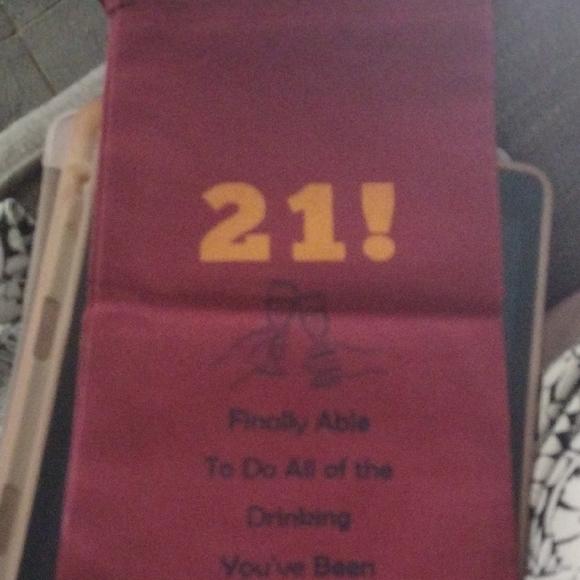 None Other - Red and Yellow 21st Birthday Gift bag